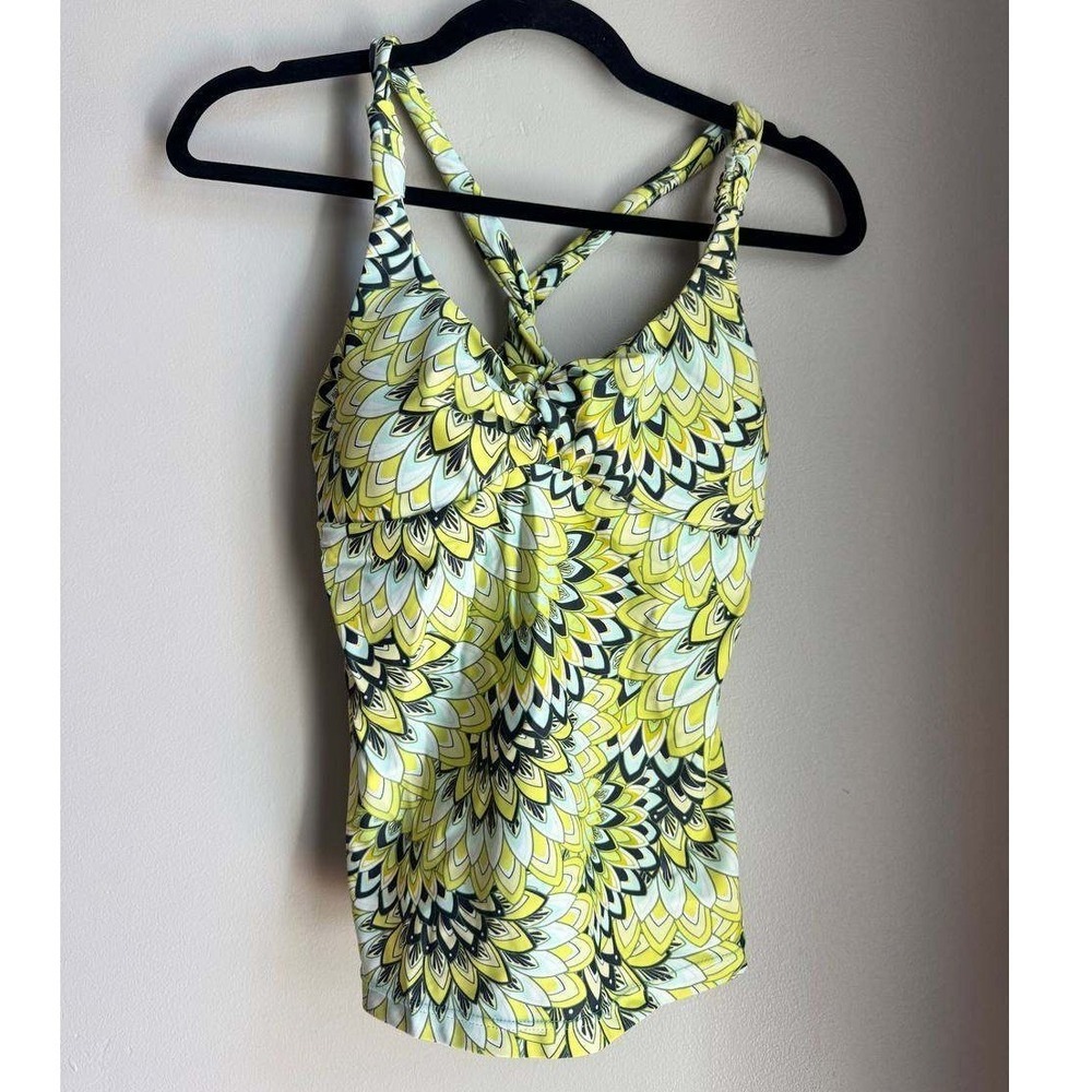 Prana Mandala Print Crisscross Tankini Tank Top M Yoga Boho Festival Colorful